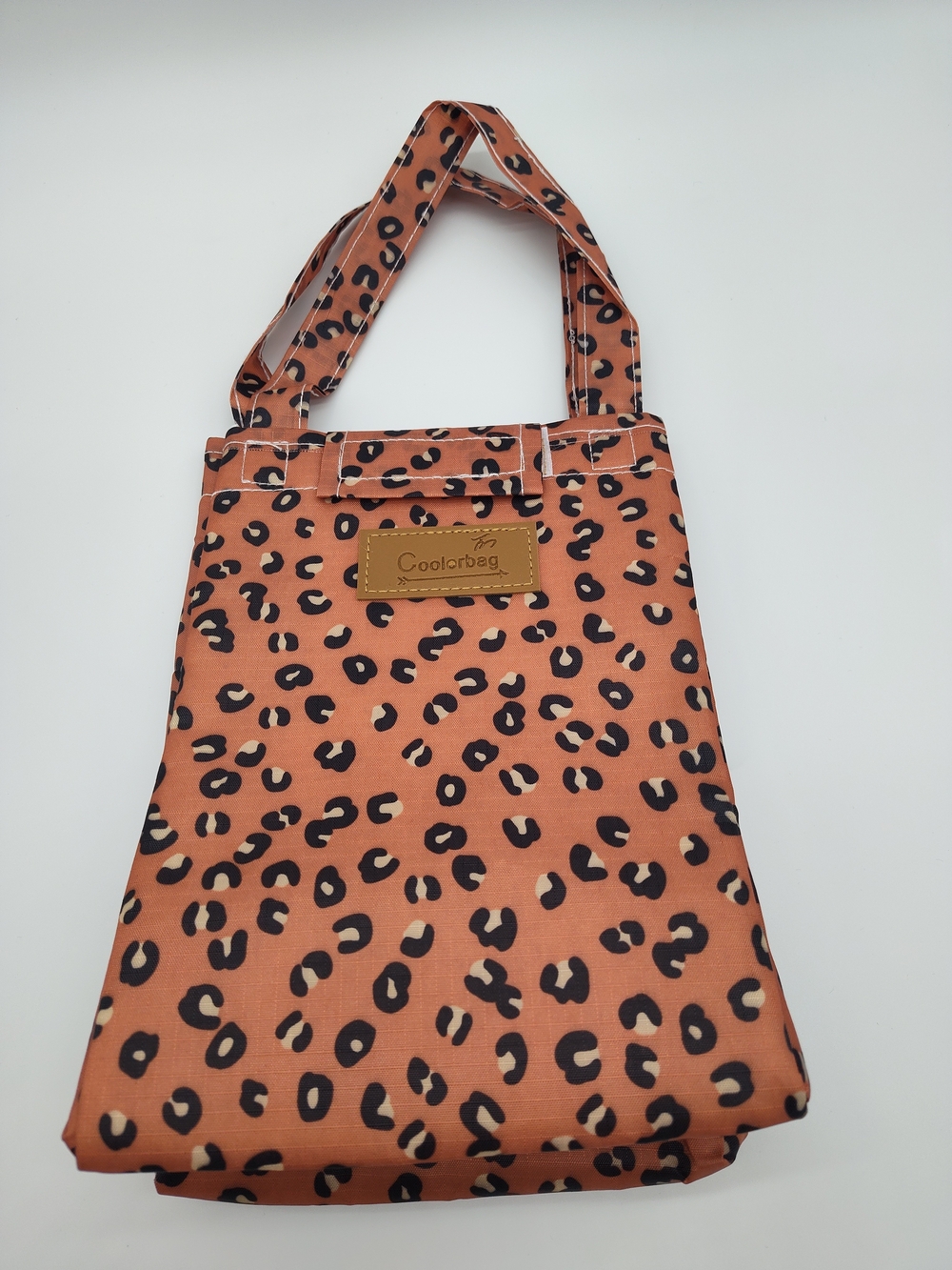 COOLER BAG Leopard Print Insulated Lunch Tote Cooler Bag Peach NWOT Reusable - Picture 2 of 6